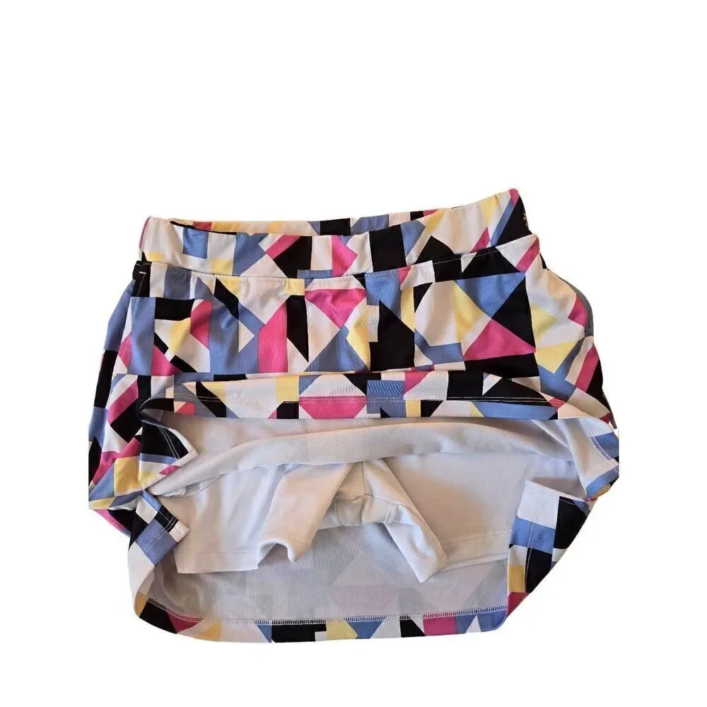 IZOD Womens Golf Geometric Print Performance Stretch Skort Large